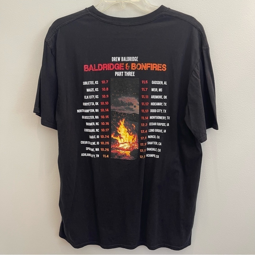 Drew Baldridge "Baldridge & Bonfires Part Three" tour shirt Black Men's Large